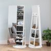 Jewelry Armoire with Full Length Mirror 360° and Large Capacity Jewelry Organizer Armoire; Lockable Mirror with Jewelry Storage; Multi Storage Shelves