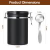61OZ Stainless Steel Coffee Container With Scoop Date Month Tracker Airtight Coffee Canister For Coffee Beans Grounds Tea Sugar Nut Candy Flour